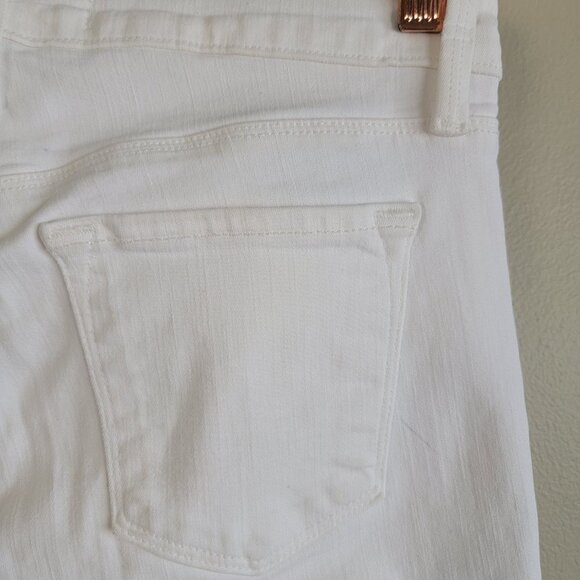 J Brand Cropped White Demented Distressed Skinny Ankle Frayed Mid Rise Jeans 27 - Picture 11 of 16